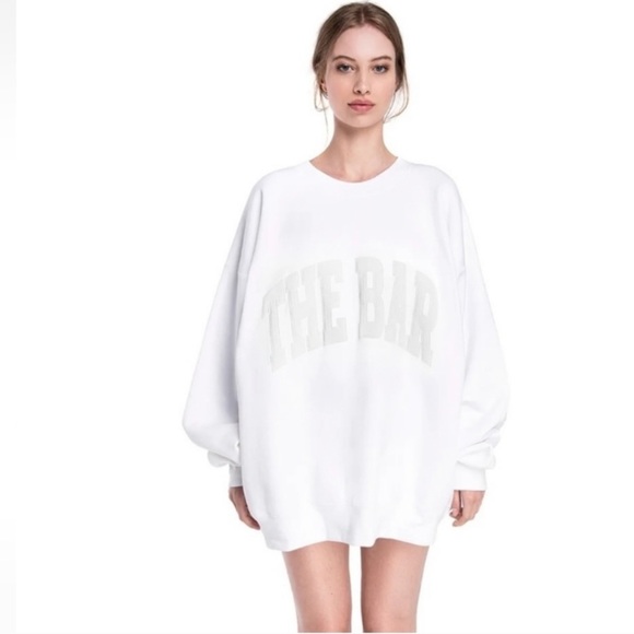 The Bar Sweaters - The bar VARSITY SWEATSHIRT WHITE